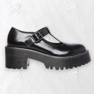 Madden Girl Hollyy Black Patent Kawaii Goth Platform Mary Jane High Heels US 6